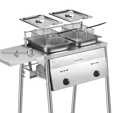 Snapklik.com : Bioexcel Two Tank Outdoor Deep Fryer