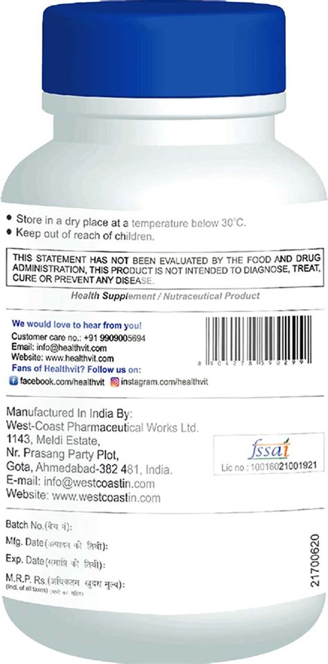 Buy HEALTHVIT C- VITAN-N NATURAL VITAMIN C AND ZINC 60 TABLETS Online ...