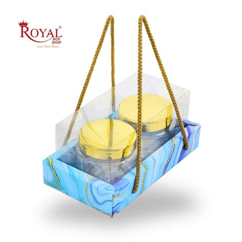 2 Mason Jar Hamper Box With Thread | 7x3.5x3.5 Inches | Blue Marble Pr ...