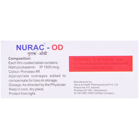 Nurac-OD Tablet 10's Price, Uses, Side Effects, Composition - Apollo ...