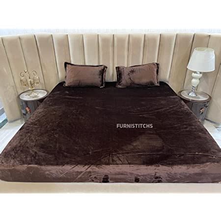 Buy Furnistitchs Velvet Warm Winter Solid Flannel Elastic Fitted ...