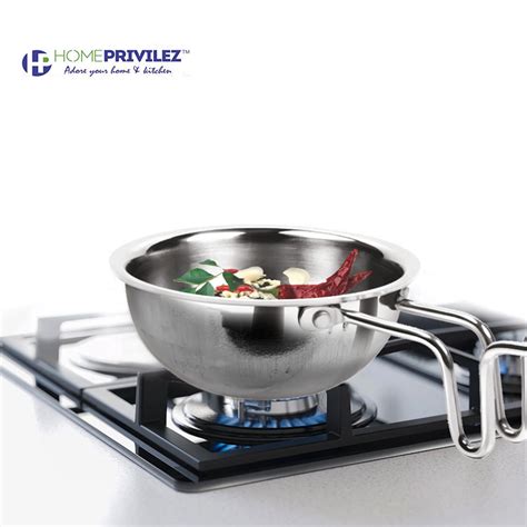 Stainless Steel Tadka Pan with Riveted handle – Homeprivilez