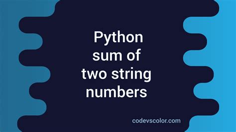 How to Sum a String in Python 的图像结果