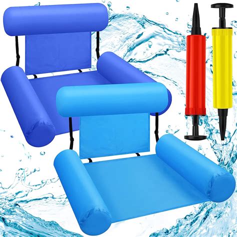 Amazon.com: 2 Pcs Pool Floating Chair Swimming Pool Floats Inflatable ...