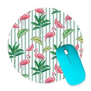 PAPER PLANE DESIGN Tropical Flamingo Design Anti Skid Round Mouse Pad ...