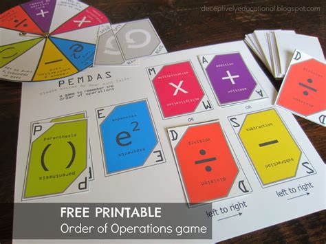 Order of Operations Games Printable | All FREE Printables