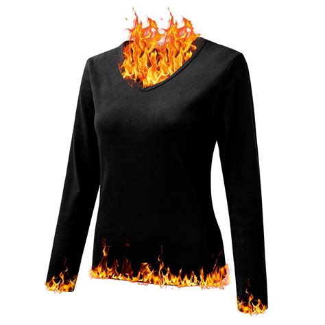 Rigardu thermal underwear for women Women Crew Neck Lined Thermal ...