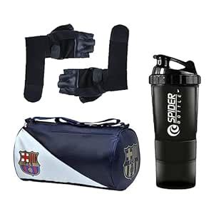 Snipper Combo set of FCB Gym Bag for men&women| Black Gym Gloves with ...