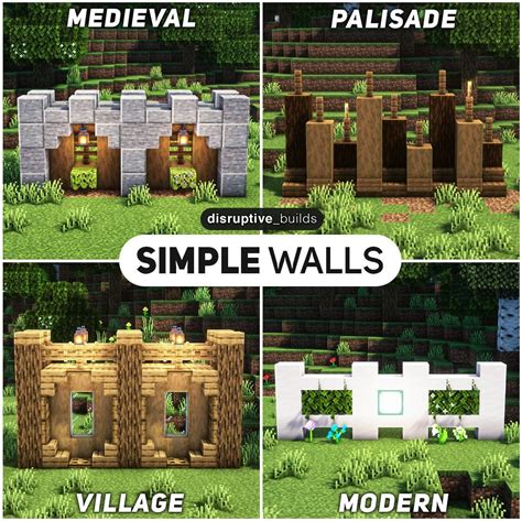 Some simple wall designs I came up with | Minecraft wall designs ...