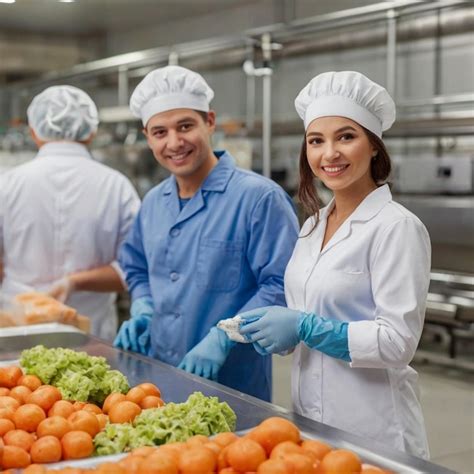 Two women in a factory with the word quot yogurt quot on their backs ...