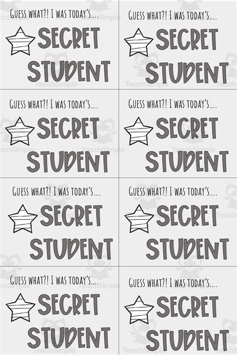 Secret Student by Teach Simple