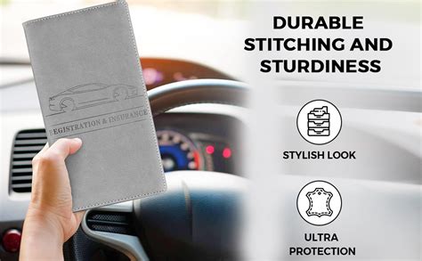 STHIRA® Premium PU Leather Car Documents Holder 6 Compartment Bifold ...