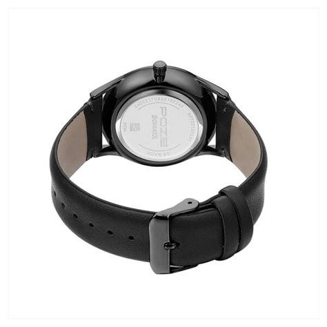 Buy Online Poze by Sonata Quartz Analog Black Dial PU Leather Strap ...