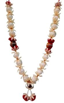 Buy S3A Garland Mala White Big Plastic Pearls Beads with Original ...