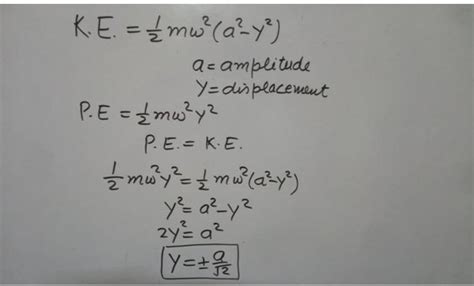 At what distance from mean position the energy of vibrating body is ...