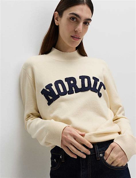 Buy Slogan Funnel Neck Jumper at Marks & Spencer