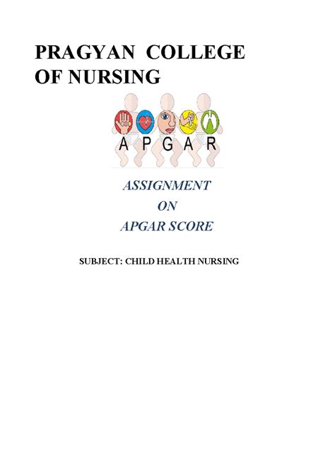 Apgar Score Overview - Child Health Nursing Assignment (CHN101) - Studocu