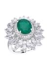Buy Green Stones Emerald Embellished Bridal Ring by Diosa Paris ...