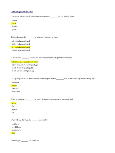 Image result for English Test Level Free Printable