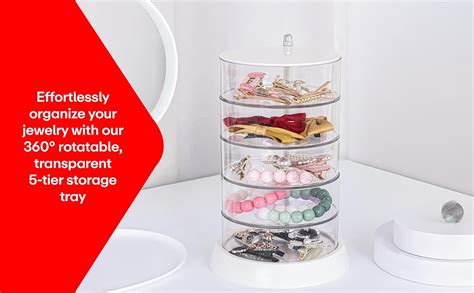 PRIME PICK 360° Rotating Acrylic Organiser – 5-Tier Transparent Storage ...