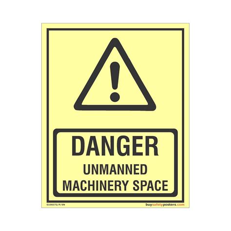 buysafetyposters.com - Autoglow Unmanned Machinery Space Danger Sign ...