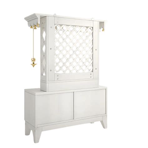 Pravaha Teak Wood Mandir (White) – DZYN Furnitures