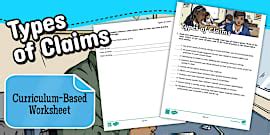 What Is a Claim? Activity Sheet | Grade 8 | Twinkl PH