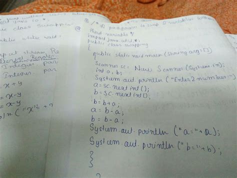 Write a program in Java to input two integer numbers in the variables A ...