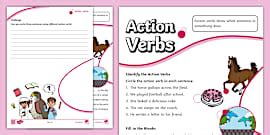 Action, Linking and Helping Verbs Activity Sheet