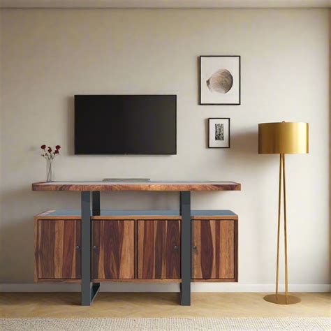 Able solid Sheesham Wood 4 door Sideboard Cabinet – Demiwall