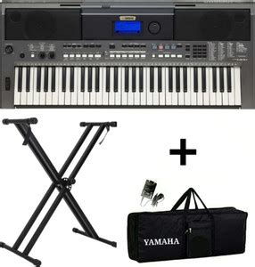 YAMAHA PSR - I400 + CARRY CASE + DOUBLE PIPE STAND + 5 LED LIGHTS ...