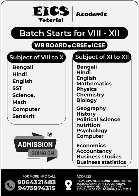 EICS Tutorial Best Govt Exam & Academic Coaching in Durgapur