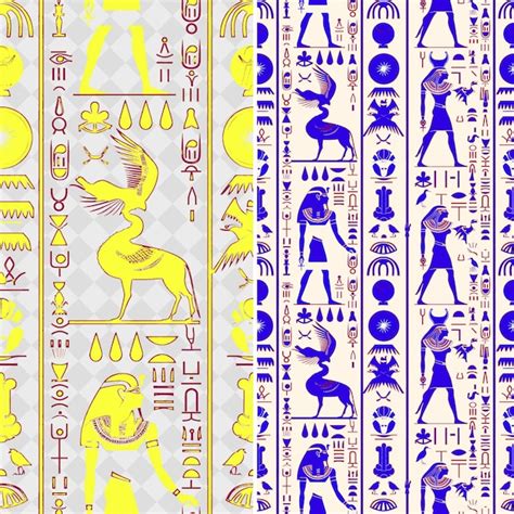 Hieróglifos egípcios com figuras humanas animais e símbolos PNG ...