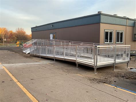 Elementary School Wheelchair Ramp & Entry Stairs - Upside