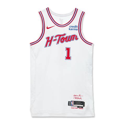 Amen Thompson Houston Rockets 2023-2024 Game Worn City Edition Jersey ...