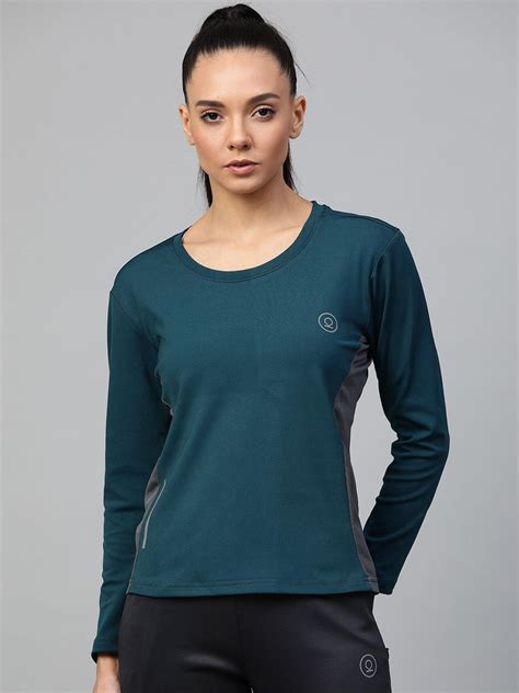 Buy Women's Full Sleeves Gym Sports T-Shirt Indigo | Chkokko