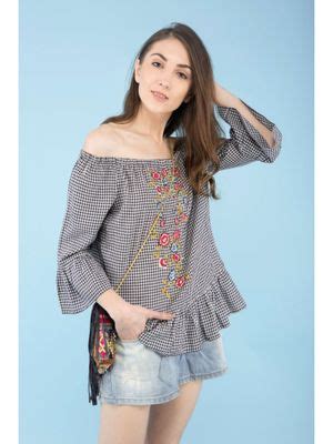 Buy Gipsy Black/White Fashion Blouse (XL) Online