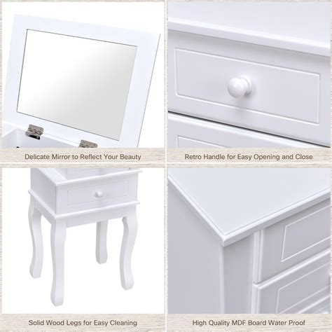 Buy Giantex 5 Drawers Jewelry Armoire Cabinet, Standing Jewelry Storage ...