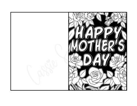 Printable Mother's Day Cards To Color