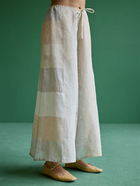 Nia Metallic Linen Culottes - Ivory – Manan