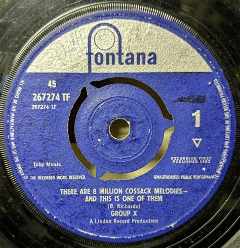 GROUP X/THERE ARE 8 MILLION COSSACK MELODIES-AND THIS IS ONE OF THEM1963'UK FONTANA7INCH(ポピュラー ...