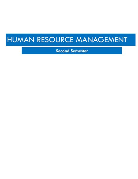 HRM Module 1 - Human resource management - Master in Business ...