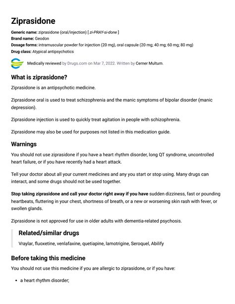 Ziprasidone Side Effects