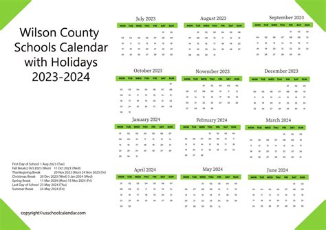 Wilson County Schools Schedule