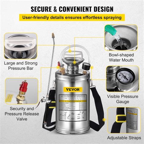 VEVOR 1.5-Gallon Stainless Steel Pump Sprayer PWQBXG6L000000001V0 at ...