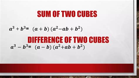 Factors of Sum or Difference of Two Cubes | PDF