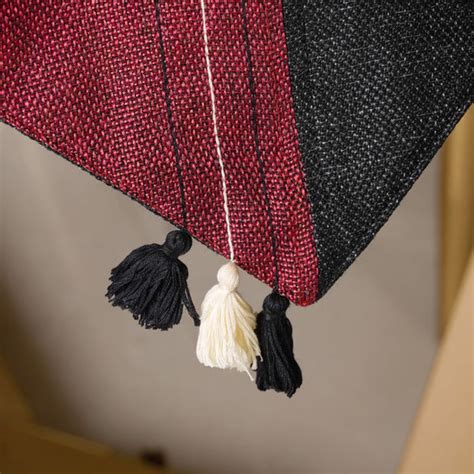 Jute Dining Table Runner Black Maroon 72 Inch Online - Premium Table ...