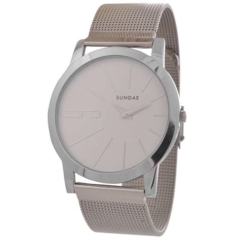 Sundae Slim Analogue White Dial Men's Watch- 786157 : Amazon.in: Fashion