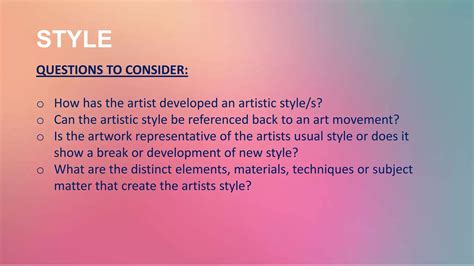 STUDIO ART: Subject matter, style & aesthetic qualities | PPTX