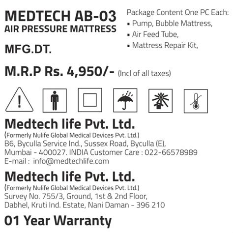 Buy Medtech Air Bed Bubble Mattress for Patients to Prevent Bed Sores ...